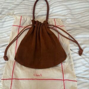 Clare V Tan Suede Shoulder Bag